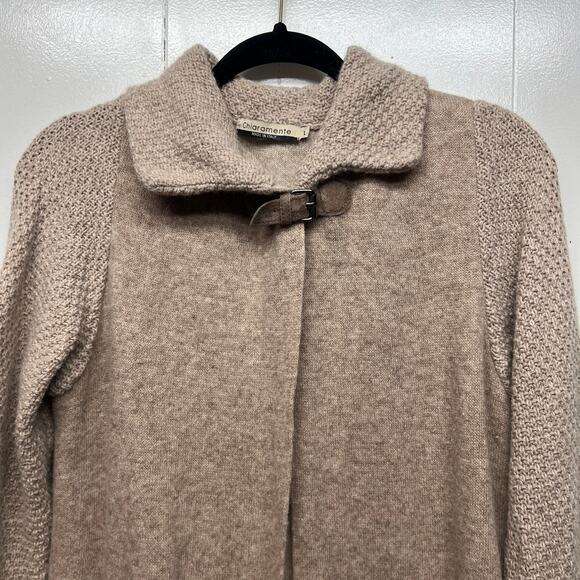 Chiaramente Wool Blend Full Zip Women's Brown Cardigan Size Large Soft Cozy - Picture 5 of 13
